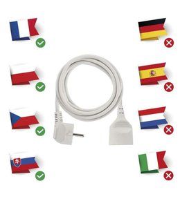 Kabel prodlužovací, 7m / 250V, bílá