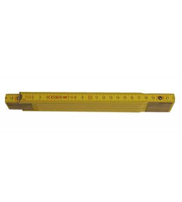 Metr skládací dřevěný PROFI, CE, žlutý, 1 m