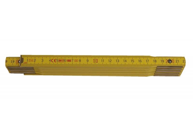 Metr skládací dřevěný PROFI, CE, žlutý, 2 m