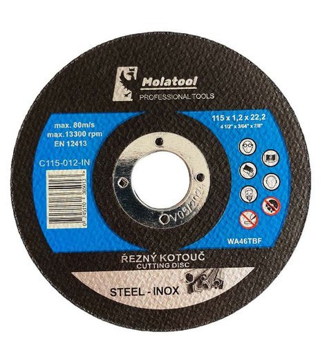 Kotouč řezný 115 x 1.2 x 22.2 mm, Molatool Profi