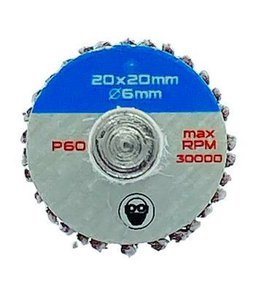 Kotouč lamelový brusný 20 x 20 mm, Ø 6 mm, P60, na stopce