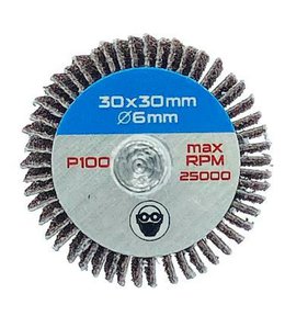 Kotouč lamelový brusný 30 x 30 mm, Ø 6 mm, P100, na stopce