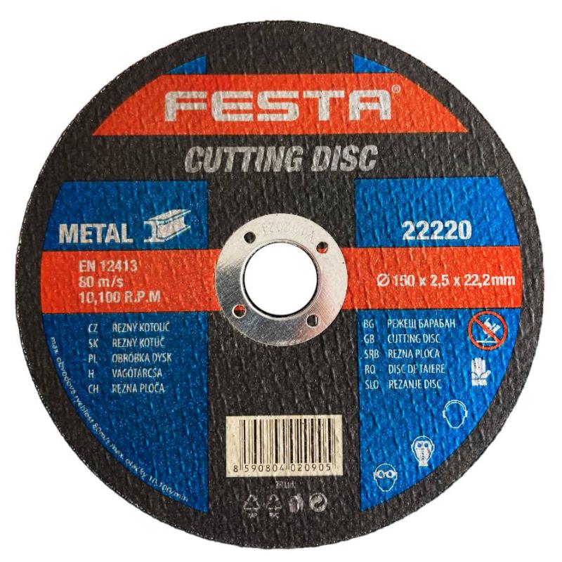 Kotouč na kov řezný Ø 150 x 2,5 x 22,2 mm, FESTA