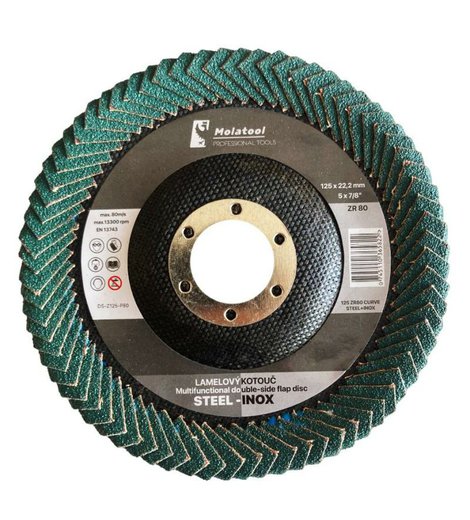 Kotouč oboustranný lamelový brusný PROFI, Ø 125 mm, P80, Zirkon