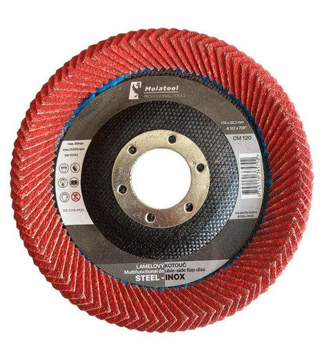 Kotouč oboustranný lamelový brusný PROFI, Ø 115 mm, P120, Keramika