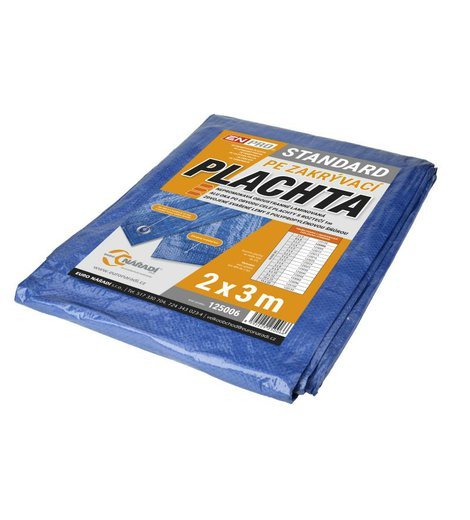 Plachta zakrývací STANDARD, 2 x 3 m, 70 g/m², modro - stříbrná, ENPRO
