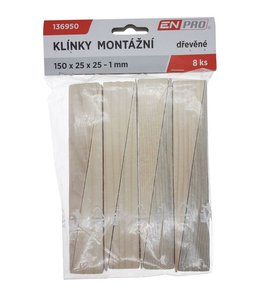 Klínky montážní dřevěné, 150 x 25 x 25 - 1 mm, 8 ks, ENPRO