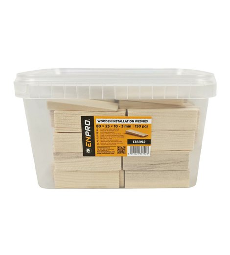 Klínky montážní dřevěné, 80 x 25 x 10 - 3 mm, 150 ks, ENPRO