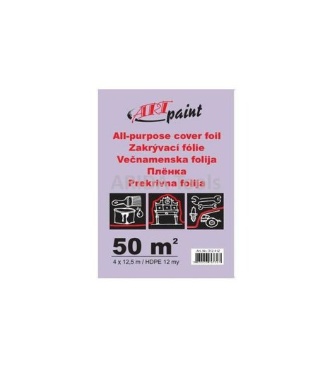 Fólie zakrývací HDPE, 12 µm, 4 x 12,5 m, průsvitná