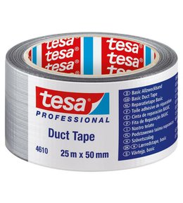 Páska opravná textilní 25 m x 50 mm, stříbrná,  Duct Tape, TESA