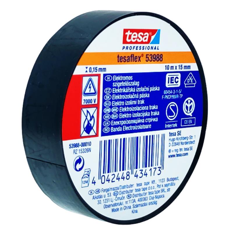 Páska elektroizolační PVC 53988, IEC, 10 m x 15 mm, černá, TESA