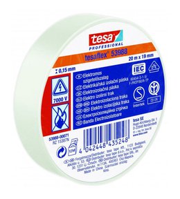 Páska elektroizolační PVC 53947, IEC, 20 m x 19 mm, bílá, TESA