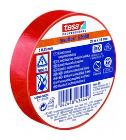 Páska elektroizolační PVC 53947, IEC, 20 m x 19 mm, červená, TESA