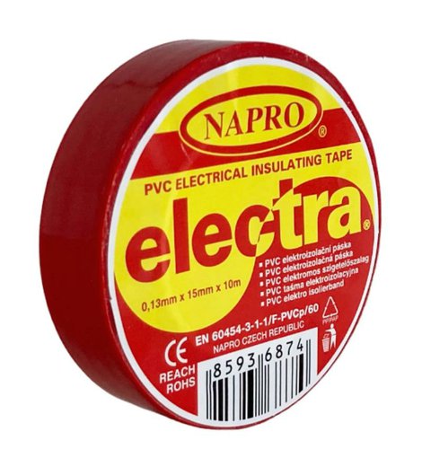 Páska elektroizolační PVC IZOVIAL, 10 m x 15 mm, červená