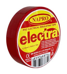 Páska elektroizolační PVC IZOVIAL, 10 m x 15 mm, červená