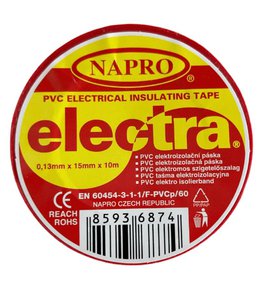 Páska elektroizolační PVC IZOVIAL, 10 m x 15 mm, červená