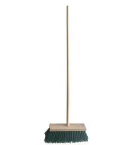 Koště silniční, 340 x 80 mm, s násadou 140 cm, vlas 11 cm, zelené, ENPRO