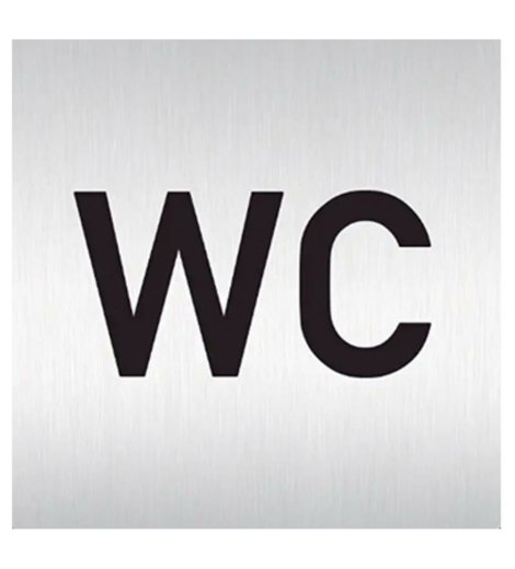 Znak rozlišovací "WC", 60 x 60 mm, samolepící, nerez