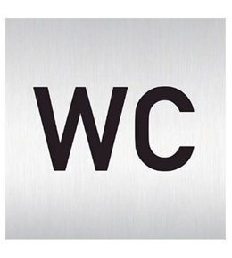 Znak rozlišovací "WC", 60 x 60 mm, samolepící, nerez