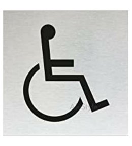 Znak rozlišovací "WC-invalidé", 60 x 60 mm, samolepící, nerez