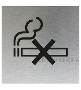 Znak rozlišovací "Zákaz kouření", 60 x 60 mm, samolepící, nerez
