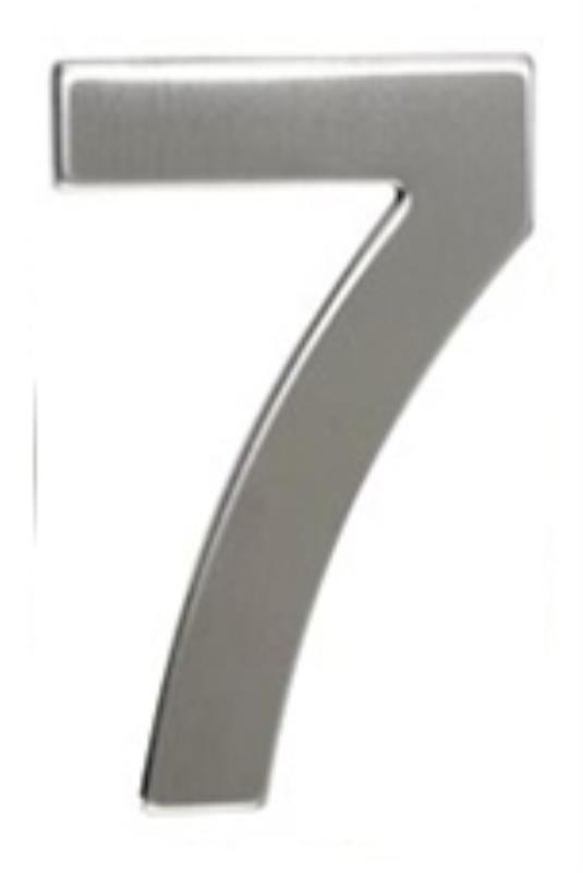 Číslo "7", 50 mm, samolepící, nerez