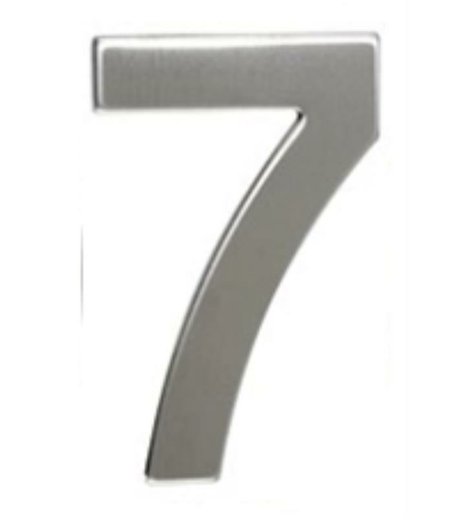 Číslo "7", 50 mm, samolepící, nerez