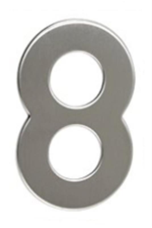 Číslo "8", 50 mm, samolepící, nerez