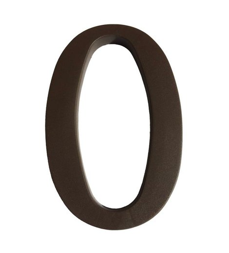 Číslo "0", 180 mm, plastová hnědá