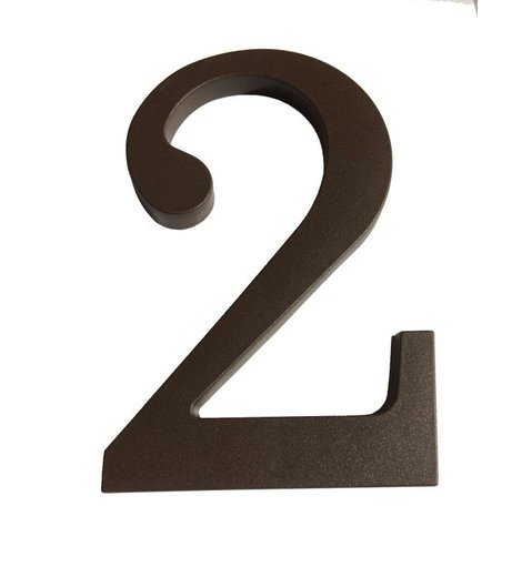 Číslo "2", 180 mm, plastová hnědá