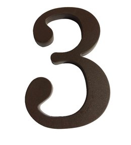 Číslo "3", 180 mm, plastová hnědá