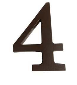 Číslo "4", 180 mm, plastová hnědá