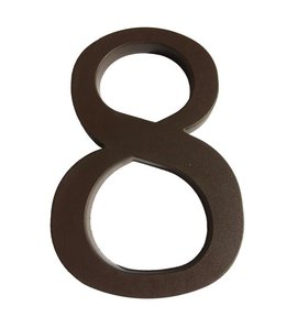 Číslo "8", 180 mm, plastová hnědá