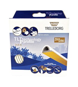 Těsnění TLT do oken a dveří, profil "P", 9 x 5,5 mm x 6 m, bílé