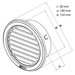 Mřížka větrací kruhová se síťovinou NVM, Ø 150 mm, nerez 0706