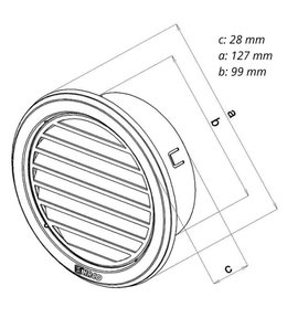 Mřížka větrací kruhová se síťovinou NVM, Ø 100 mm, nerez 0704