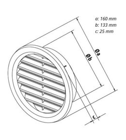 Mřížka větrací kruhová se síťovinou VM, Ø 140 mm, bílá 0403