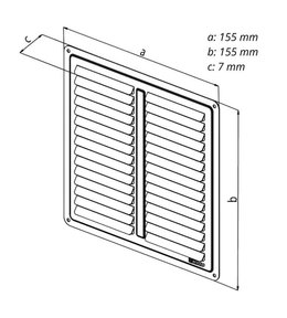 Mřížka větrací - krytka NVM, 150 x 150 mm K, nerez 0710