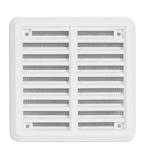 Mřížka větrací - krytka se síťovinou VM, 100 x 100 mm KB, bílá 0307