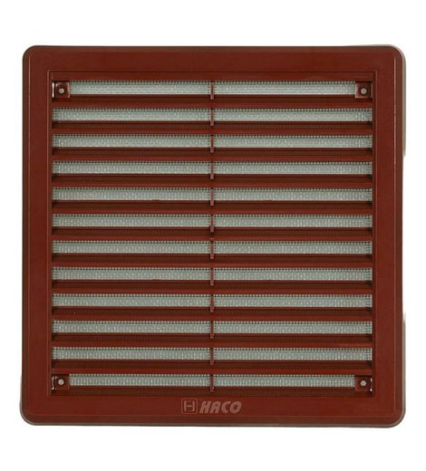 Mřížka větrací - krytka se síťovinou VM, 100 x 100 mm KH, hnědá 0308