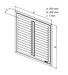 Mřížka větrací - krytka NVM 200 x 300 mm, K, nerez 0713