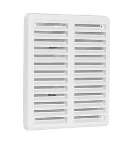 Mřížka větrací - krytka stavitelná se síťovinou VM, 150 x 150 KS, bílá 0311