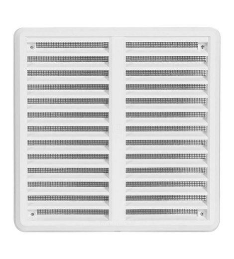 Mřížka větrací - krytka stavitelná se síťovinou VM, 175 x 175 mm KS, bílá 0309