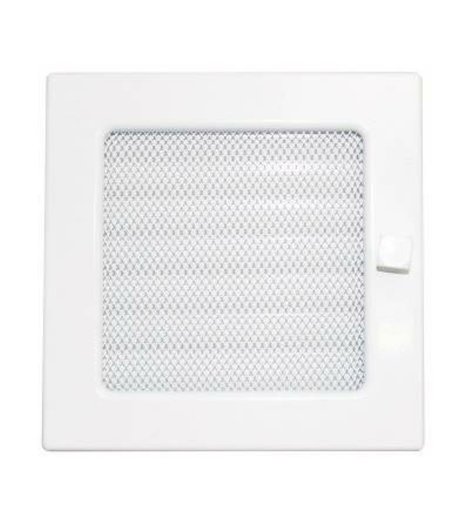 Mřížka krbová uzavíratelná s rámečkem a síťovinou LKM, 170 x 170 mm, bílý lak 0718