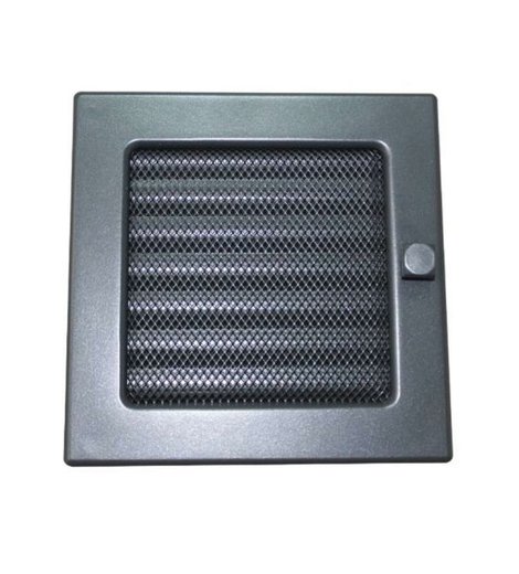 Mřížka krbová uzavíratelná s rámečkem a síťovinou LKM, 170 x 170 mm, grafitový lak 0722