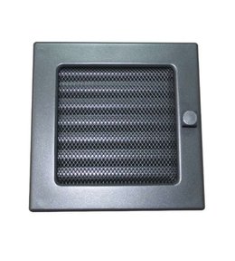 Mřížka krbová uzavíratelná s rámečkem a síťovinou LKM, 170 x 170 mm, grafitový lak 0722