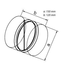 Klapka zpětná kovová ZKK, Ø 150 mm 0643