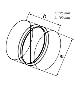Klapka zpětná kovová ZKK, Ø 125 mm 0642