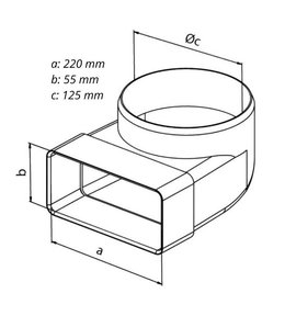 Kus přechodový koleno CKZ, 125/220 x 55 mm 0655