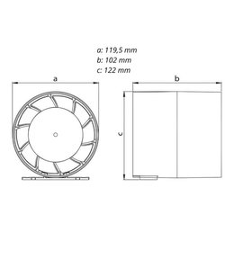 Ventilátor potrubní, 120 mm, standardní provedení 0930
